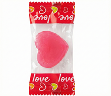 250 GOLOSINA DE CARAMELO ENVASADA BIENVENIDA EN FORMA DE CORAZON SABOR A FRESA