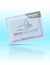 CAJA CON 500 TOALLITAS BIOHANDS LIMPIEZA MANOS ALCOHOLGEL