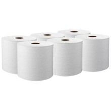 6 BOBINAS DE PAPEL SECA MANOS EXTRA GRANDE - PAPEL CHEMINE  0.8 KG GOFRADO (1)