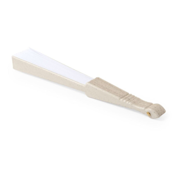 ABANICO NATURE DE FIBRA DE BAMBU Y TELA DE RPET EN CAJA - MEDIDAS 42.5 X 23 CM (2)