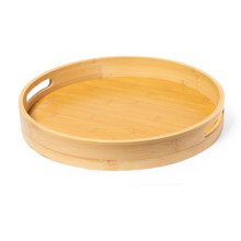 BANDEJA DE BAMBU REDONDA RESISTENTE DE 35CM