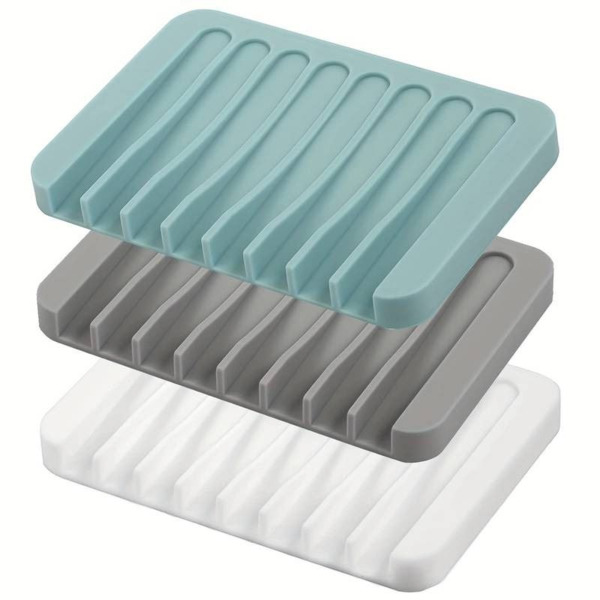 BANDEJA GRIS FLEXIBLE FACIL DE LIMPIAR PARA DEJAR LOS JABONES SOLIDOS (1)