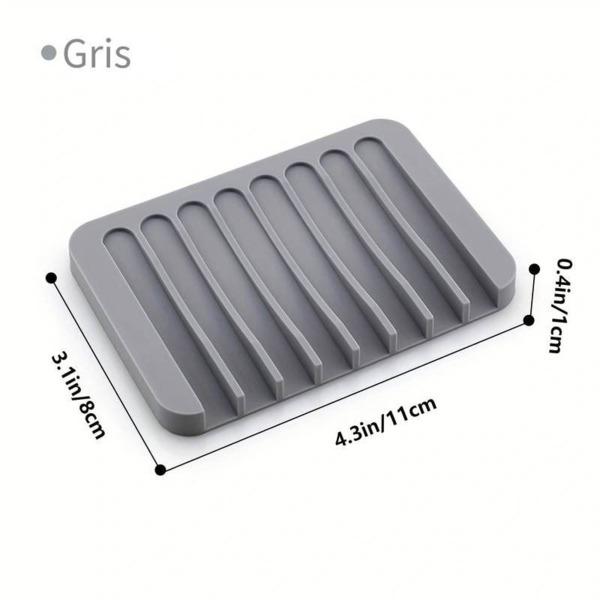 BANDEJA GRIS FLEXIBLE FACIL DE LIMPIAR PARA DEJAR LOS JABONES SOLIDOS (2)