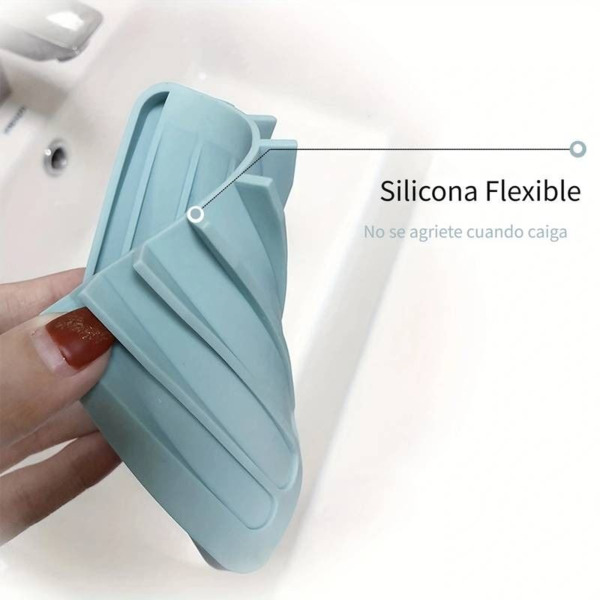 BANDEJA GRIS FLEXIBLE FACIL DE LIMPIAR PARA DEJAR LOS JABONES SOLIDOS (3)