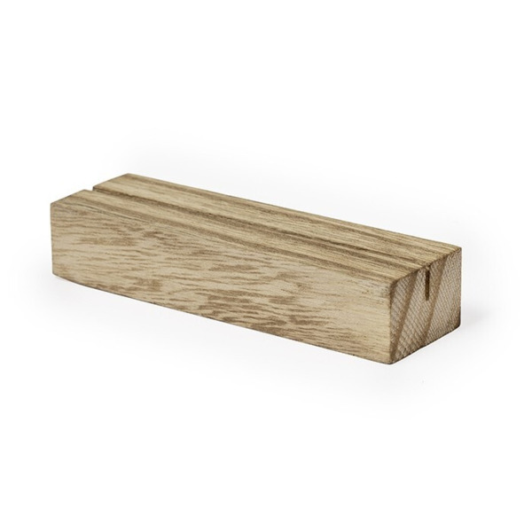 BASE SOPORTE DE MADERA CON RANURA PARA CABAÑA O TARJETA DE RESEÑAS