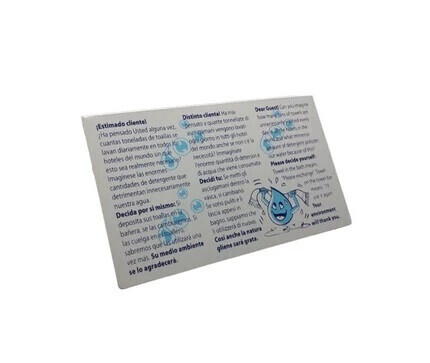 cartel ahorro agua toallas hotel