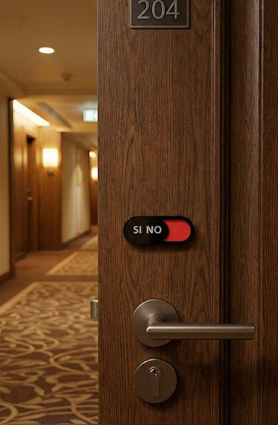 CARTEL DE NO MOLESTAR DESLIZANTE PEQUEÑO Y SENCILLO SI – NO (2)