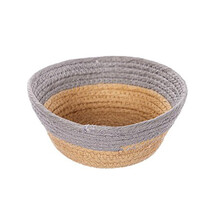 Cesta porta amenities de cuerda  natural y gris  20x7cm