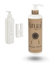 CHAMPÚ - SOPORTE INVISIBLE ANTIHURTO CON LLAVE (CONTENIDO SOPORTE CON ACCESORIOS Y BOTELLA DISPENSADORA VACIA)