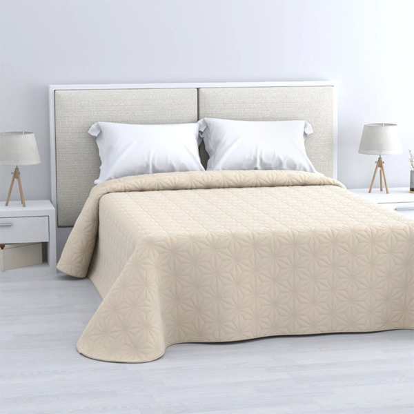 COLCHA DE CAMA 135cm BEIGE ALTA CALIDAD (235x260cm)