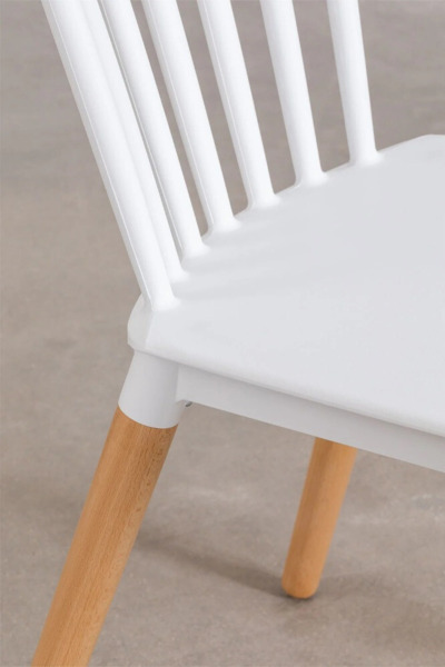CONJUNTO DE MESA DE COMEDOR RECTANGUAL EN MADERA DE HAYA Y MDF (100X80cm) Y 4 SILLAS (6)