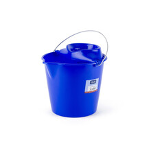 CUBO REDONDO 12L CON ESCURRIDOR AZUL