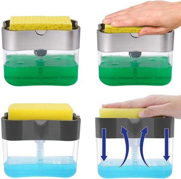 CONJUNTO DISPENSADOR DE LAVAVAJILLAS CON BOMBA DISPENSADORA RELLENABLE CON COMPLEMENTOS (3)
