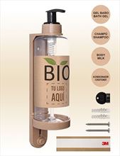 SOPORTE Y BOTELLA VACIA DISPENSADORA BIO 300 ML.