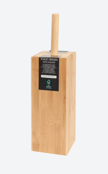 ELEGANTE ESCOBILLERO DE BAMBU SOSTENIBLE CON ESCOBILLA