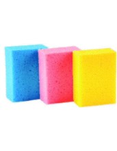 ESPONJA DE BAÑO 10 X 7 CM EMBOLSADA UNITARIAMENTE COLOR AZUL