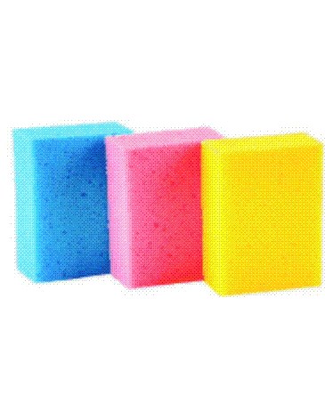 ESPONJA DE BAÑO 10 X 7 CM EMBOLSADA UNITARIAMENTE COLOR AZUL