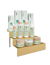 EXPOSITOR DE COSMETICOS ACRILICO EFECTO ESPEJO, USO MOSTRADOR