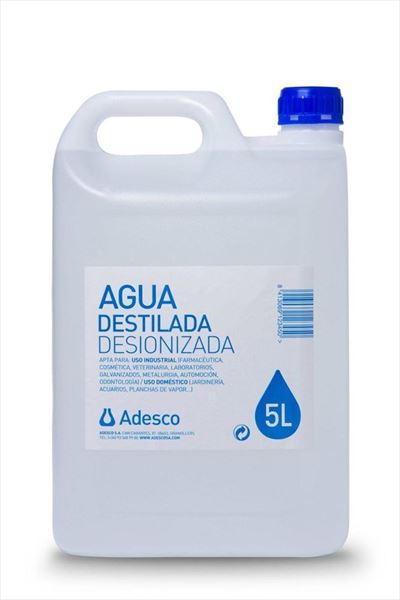 GARRAFA 5 LITROS AGUA DESTILADA DESIONIZADA: PARA TODO TIPO DE USOS