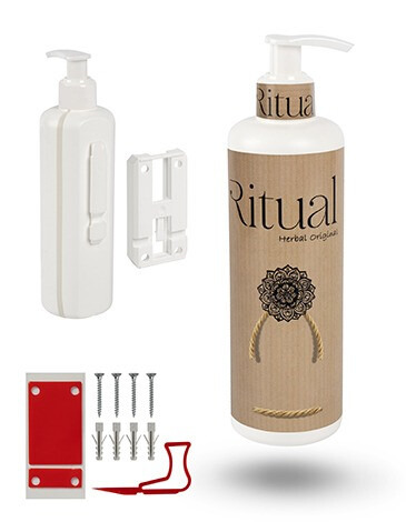GEL&CHAMPÚ - SOPORTE INVISIBLE ANTIHURTO CON LLAVE (CONTENIDO SOPORTE CON ACCESORIOS Y BOTELLA DISPENSADORA VACIA) (2)