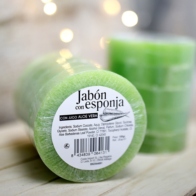 JABON NATURAL CON ESPONJA ALOE VERA