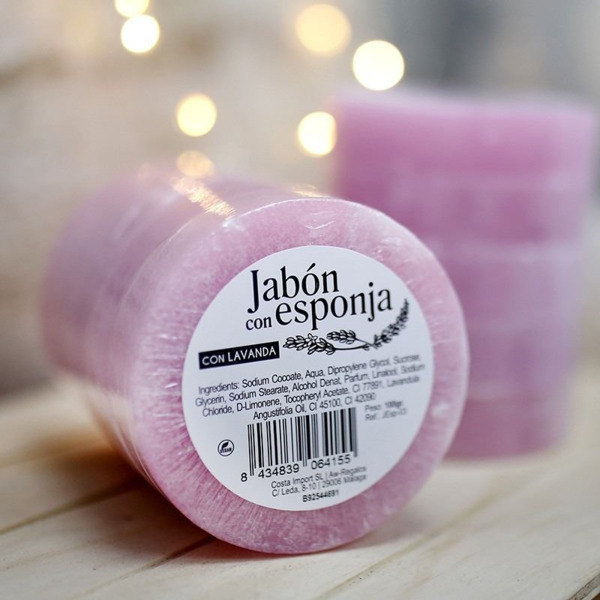 JABON NATURAL CON ESPONJA - LAVANDA ( UNIDAD)