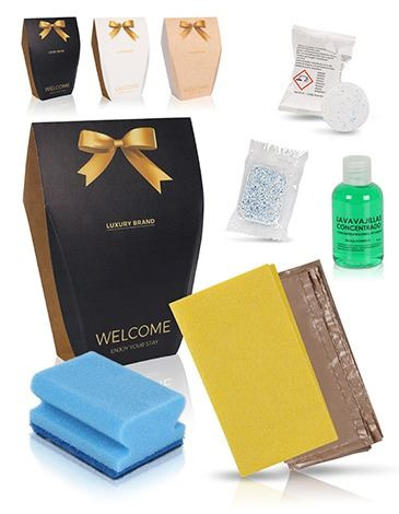 KIT COM FRASCO LAVA PRATOS 75 ML, DOS SACOS DE LIXO , BAEETA, SALVA UNHAS VIDRO , PASTILHA DE LAVA PRATOS E DE LAVADORA