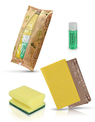 KIT LIMPIEZA APARTAMENTOS(BAYETA,ESTROPAJO, LAVAVAJILLAS Y BOLSA BASURA