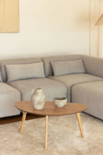 MESA CENTRO MDF Y MADERA DE ROBLE