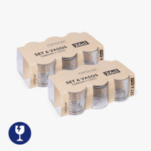 PACK DE 6 VASOS RESISTENENTES ESTILO MODERNO ONDAS 26CL