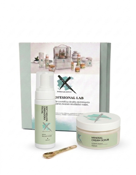 PACK DUO LIMPIEZA PROFUNDA MOUSSE LIMPIADOR FACIAL Y EXFOLIANTE FACIAL MINERAL.