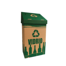 PAPELERA ROBUSTA DE RECICLAJE (VIDRIO PARA ZONAS COMUNES (100L)