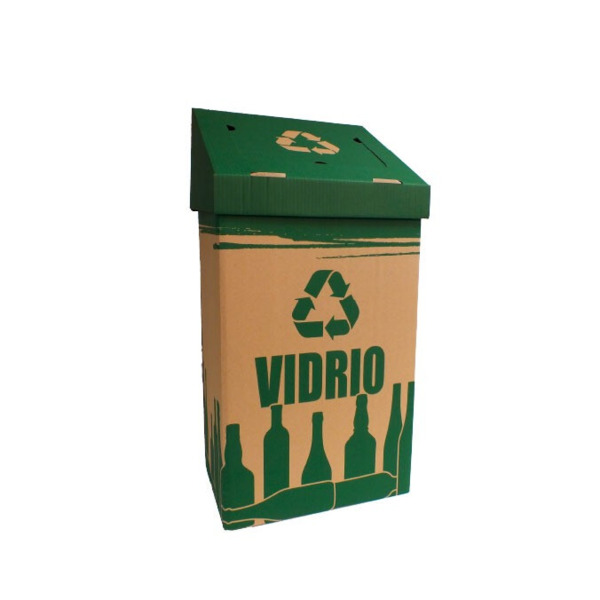 PAPELERA ROBUSTA DE RECICLAJE (VIDRIO PARA ZONAS COMUNES (100L)