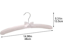 PERCHA FORRADA TELA BLANCA MARFIL 38cm