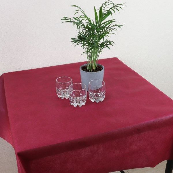 ROLLO DE MANTEL CUADRADO DESECHABLE PRECORTADO (120x120cm) TNT NO TEJIDO - 40 MANTELES | BURDEOS (1)