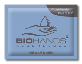 CAJA CON 500 TOALLITAS BIOHANDS LIMPIEZA MANOS ALCOHOLGEL (1)