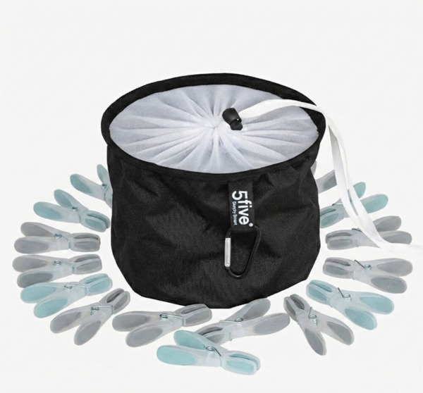 SET 24 PINZAS PARA LA ROPA Y BOLSA POLIESTER