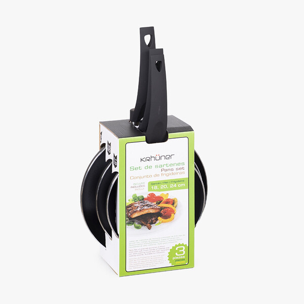 SET 3 SARTENES ALUMINIO PRENSADO KRHÜNER 18/20/24CM