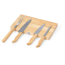 SET CUCHILLOS DE MADERA Y ACERO INOX