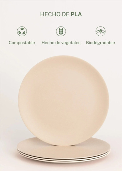 SET DE 4 PLATOS LAVABLES E IRROMPIBLES