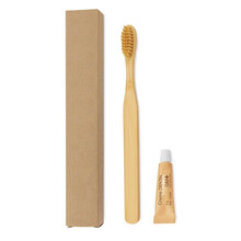 SET DENTAL DE BAMBU ECO CERDAS SUAVES CON TUBO DENTAL