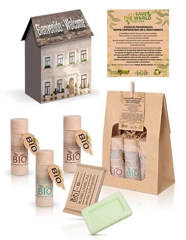 SET HIGIENE BIO EN CASA DE CARTON CON BOLSA PAPEL KRAFT