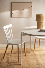 SILLA DE COMEDOR EN MADERA DE HAYA Y PP BLANCO