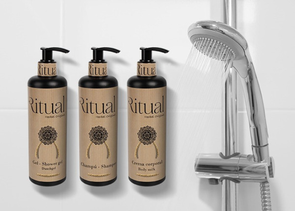 BODY MILK - SOPORTE INVISIBLE ANTIRROBO CON BOTELLA DISPENSADORA VACIA 300ML BODY MILK (1)