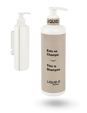 CHAMPU - SOPORTE INVISIBLE ANTIRROBO CON BOTELLA DISPENSADORA VACIA 300ML CHAMPU