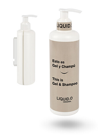 GEL Y CHAMPU - SOPORTE INVISIBLE ANTIRROBO CON BOTELLA DISPENSADORA VACIA 300ML GEL&CHAMPU