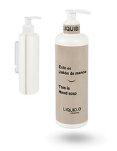 JABON - SOPORTE INVISIBLE ANTIRROBO CON BOTELLA DISPENSADORA VACIA 300ML JABON MANOS