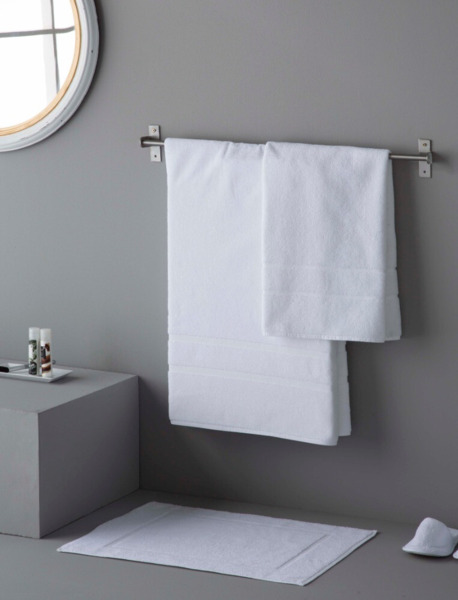 TOALLA LAVABO SUAVE, 2 RAYAS, 500gr/m2, ALGODON 100%, MEDIDAS 50x100cm. (1)