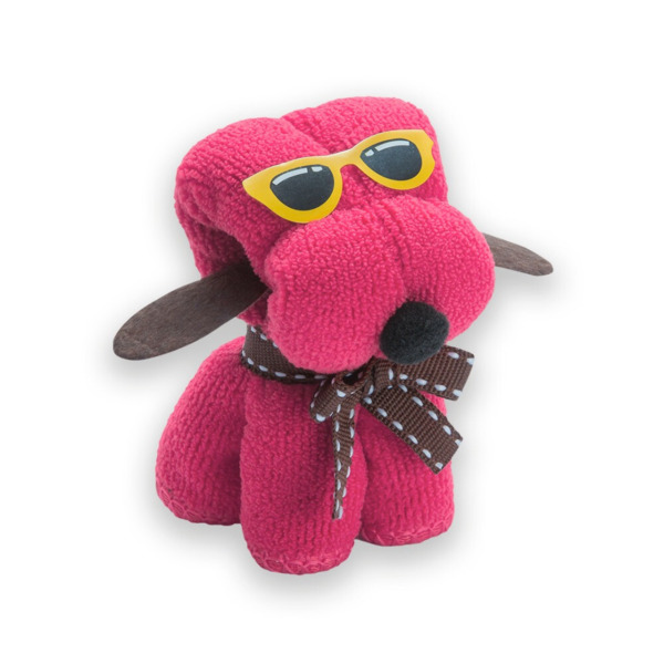 TOALLA MASCOTA ROSA (6x8 CM)