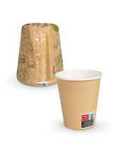 VASO 100% BIODEGRADABLE ENVASADO INDIVIDUALMENTE  290 ml..CON FILM BIO